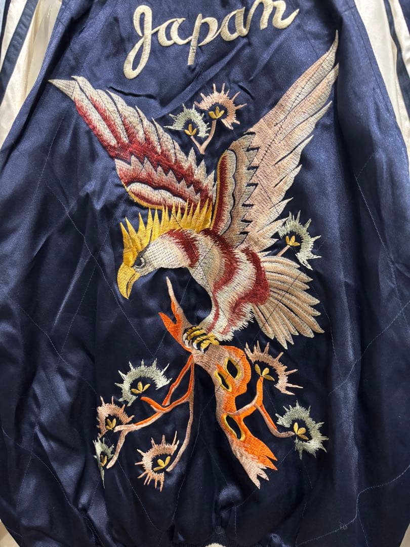 ♦︎ 飛有棲屯 HOUSTON ヒューストン 和柄 中綿 スカジャン　鷹刺繍