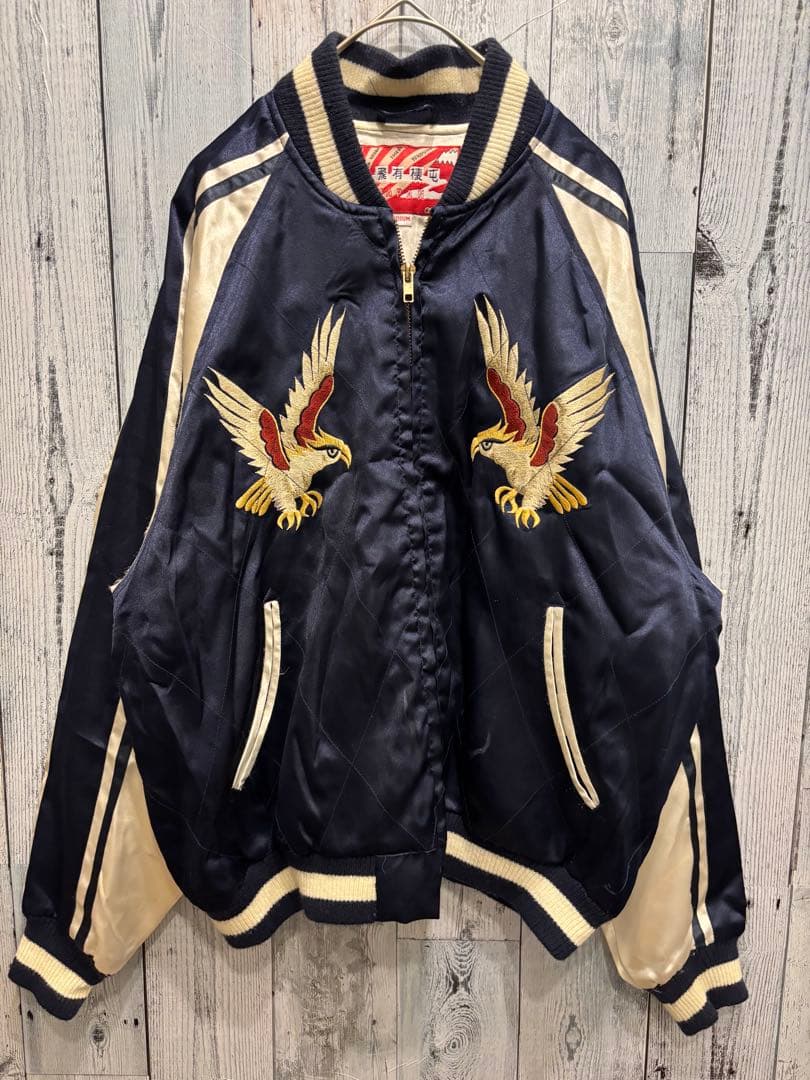 ♦︎ 飛有棲屯 HOUSTON ヒューストン 和柄 中綿 スカジャン　鷹刺繍