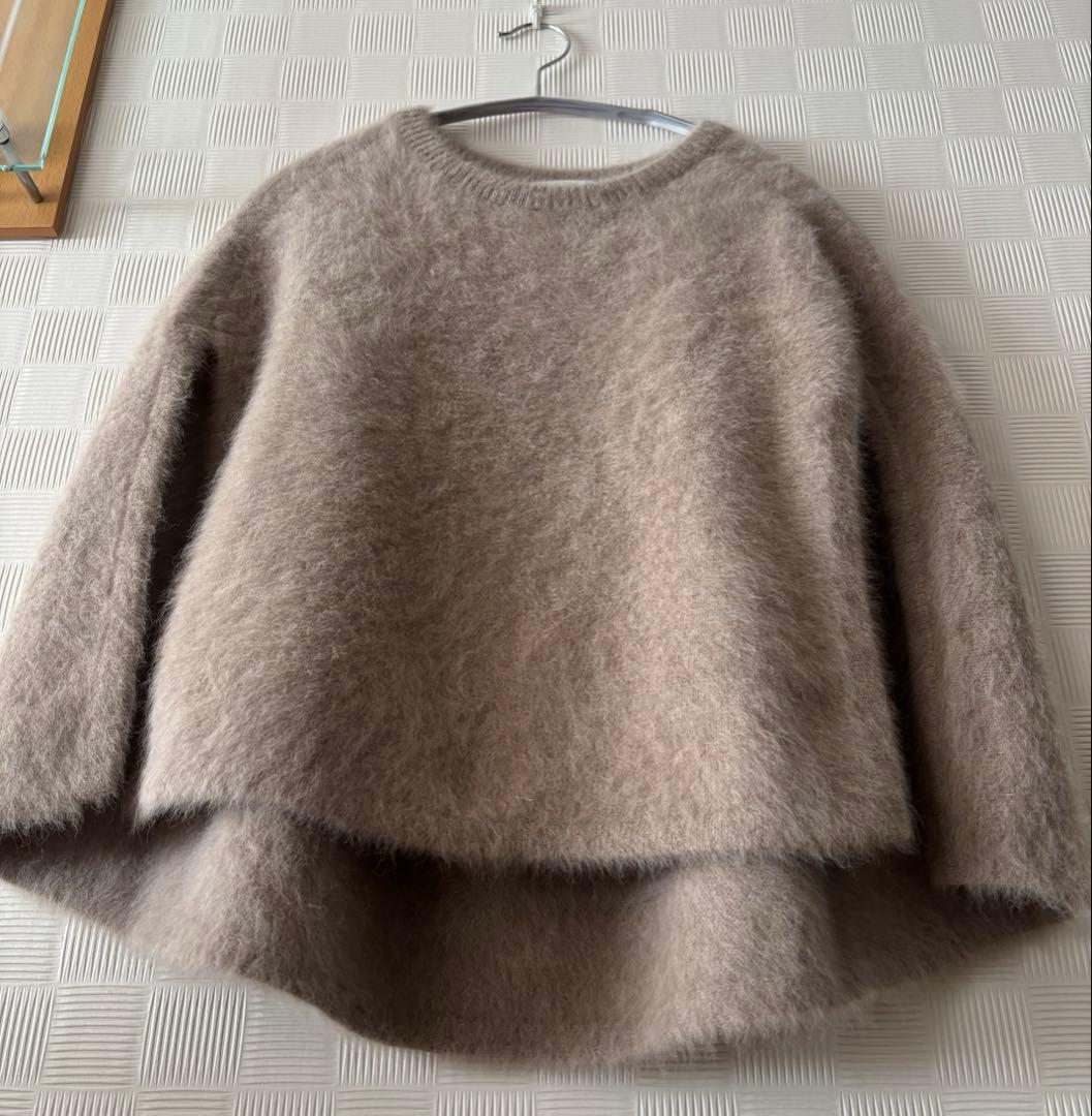 ビアズリー フォックスカシミヤ　ニットポンチョ　モカ　極美品　最終価格