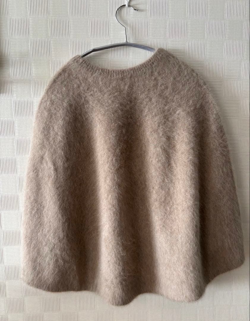 ビアズリー フォックスカシミヤ　ニットポンチョ　モカ　極美品　最終価格