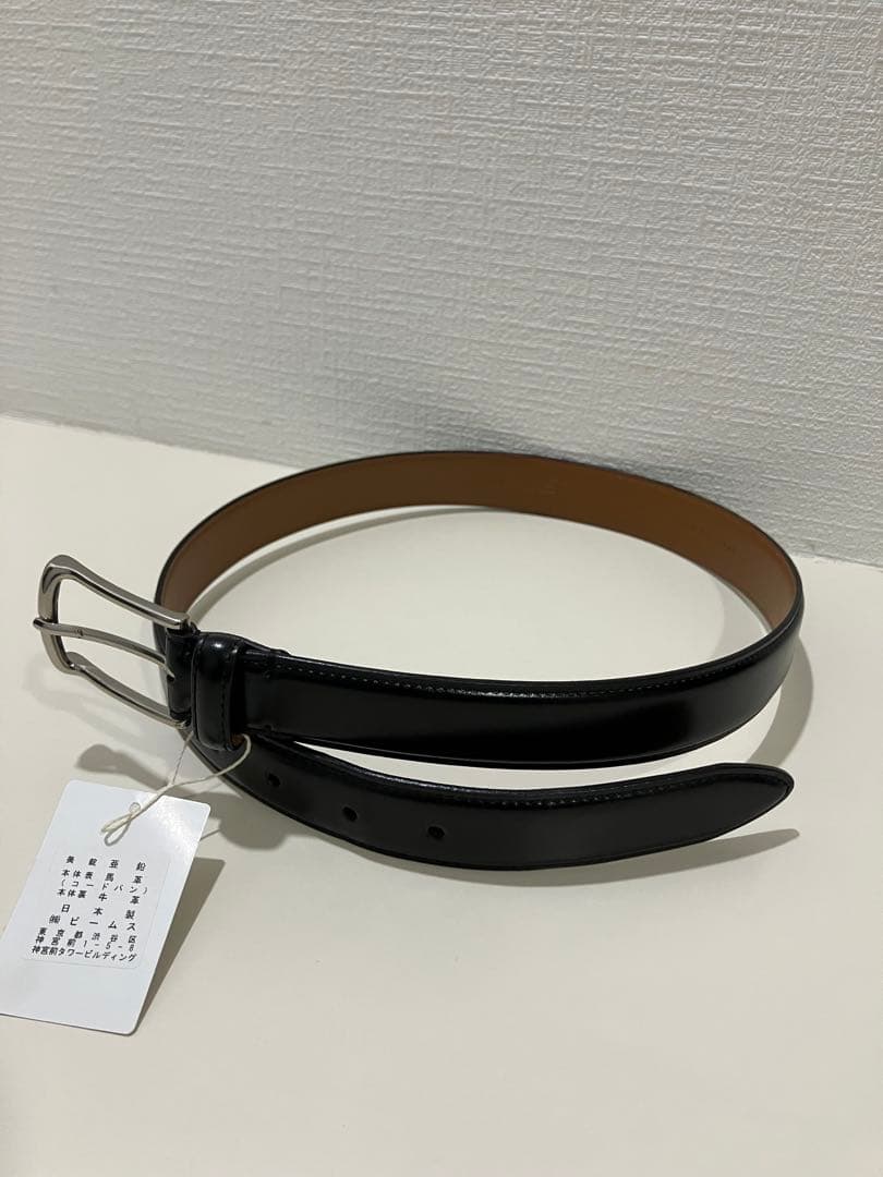 【新品未使用】BEAMS PLUS　コードバン　ベルト　30　ブラック