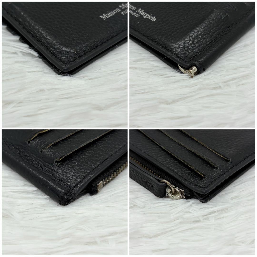 美品✨メゾンマルジェラ マネークリップ 二つ折り財布 ブラック  ジップ