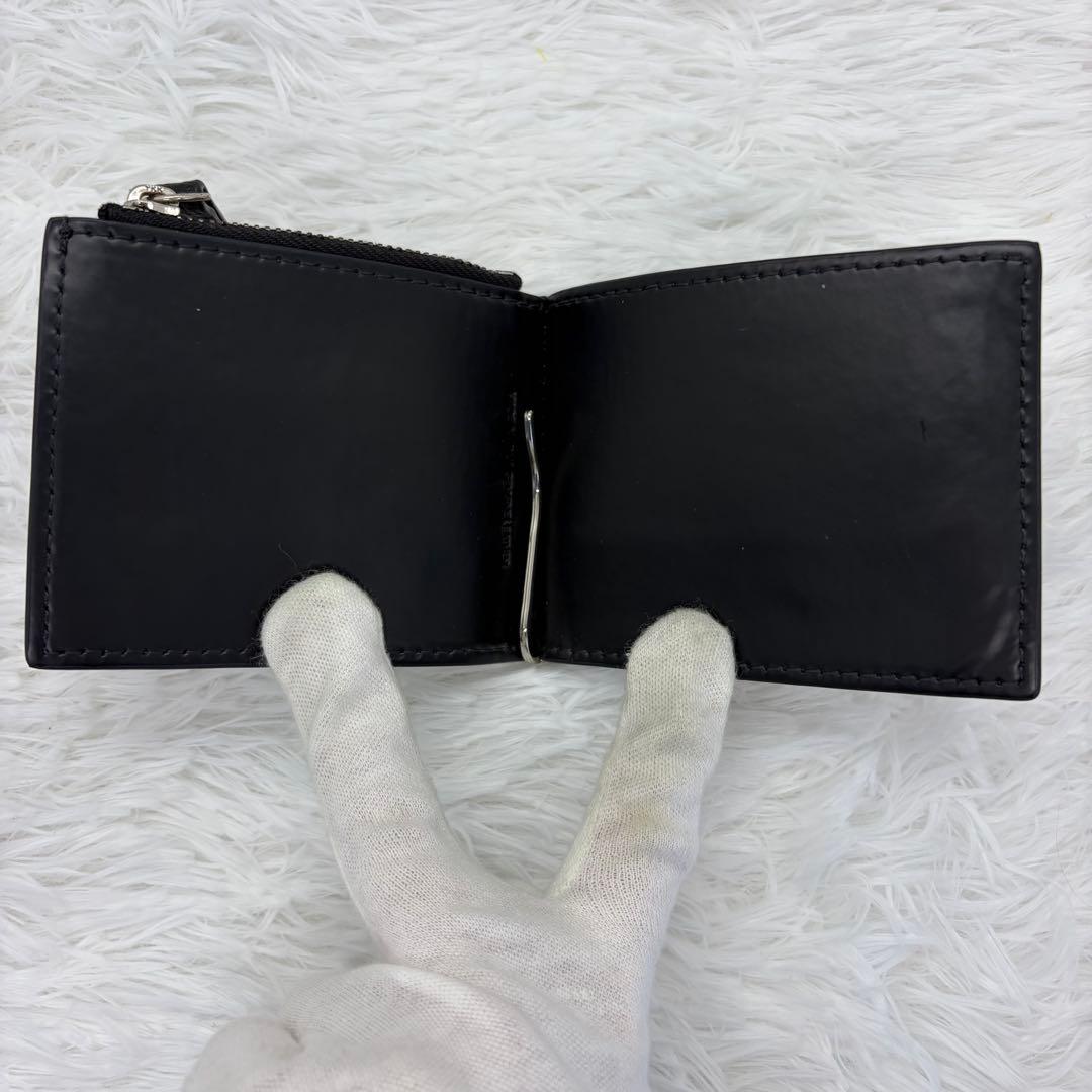 美品✨メゾンマルジェラ マネークリップ 二つ折り財布 ブラック  ジップ