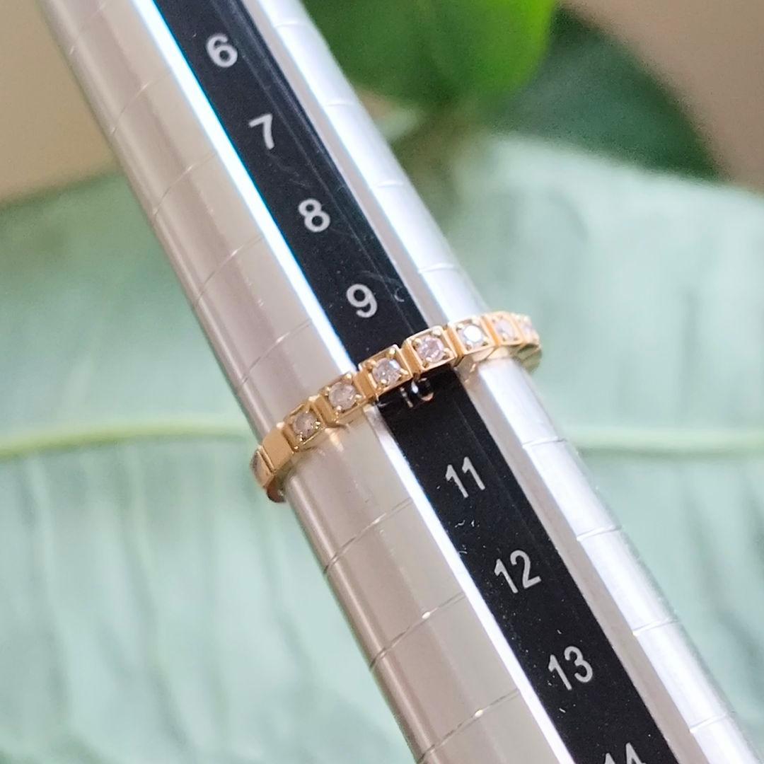 ヴァンドーム青山　K18 YG　モダン　ダイヤ　ハーフエタニティ　リング　10号