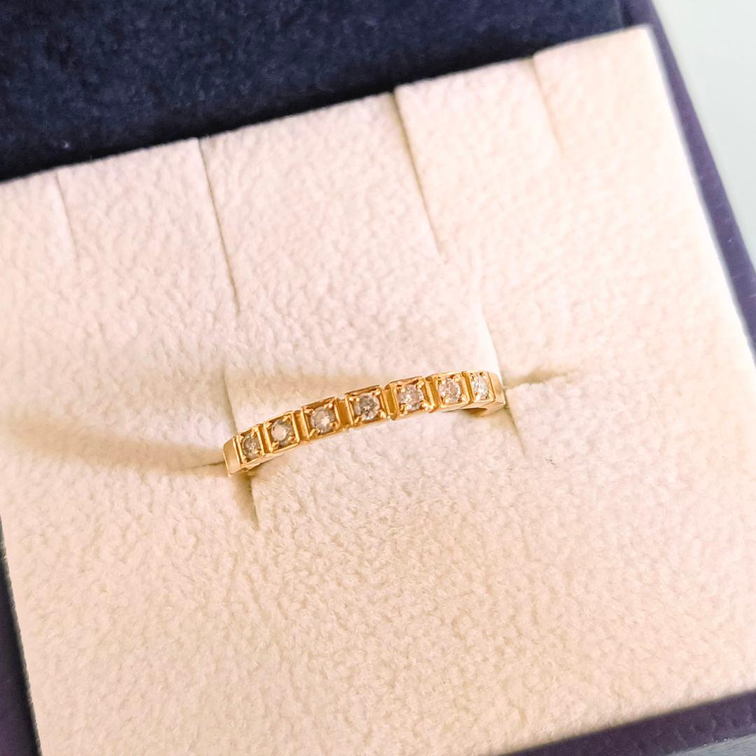 ヴァンドーム青山　K18 YG　モダン　ダイヤ　ハーフエタニティ　リング　10号