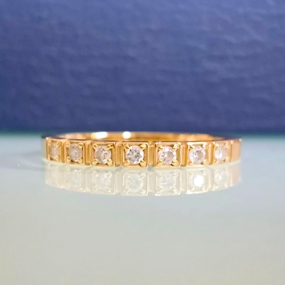 ヴァンドーム青山　K18 YG　モダン　ダイヤ　ハーフエタニティ　リング　10号