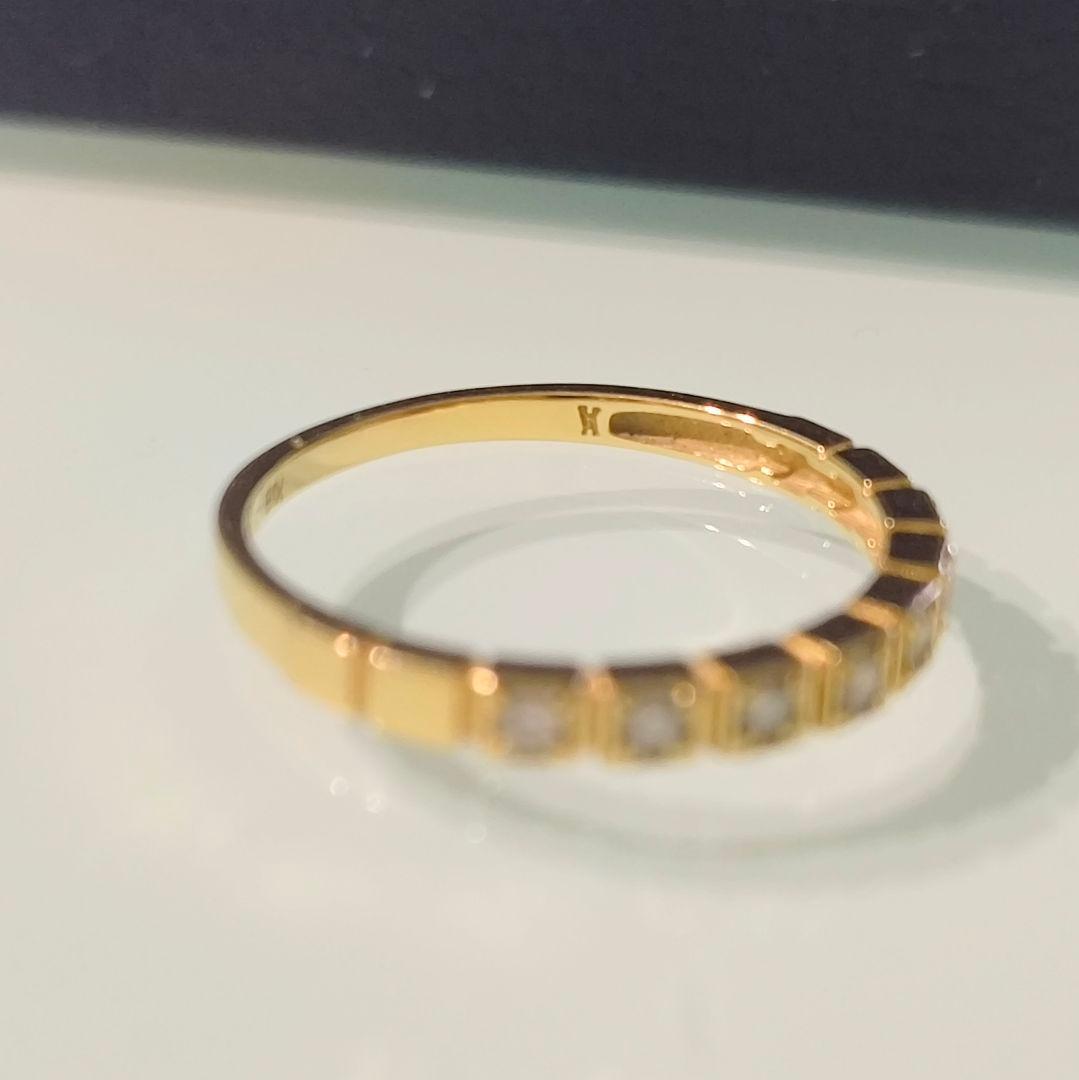ヴァンドーム青山　K18 YG　モダン　ダイヤ　ハーフエタニティ　リング　10号
