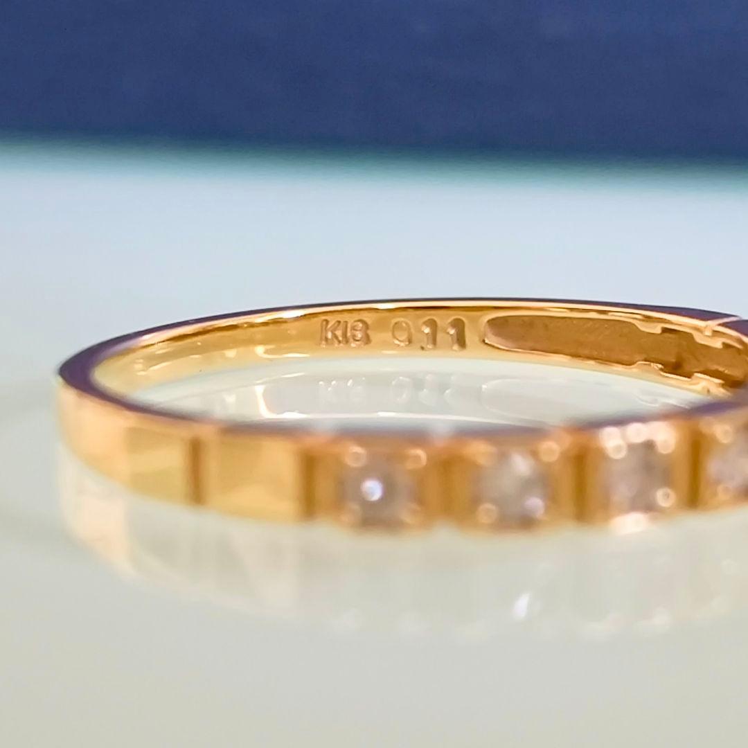 ヴァンドーム青山　K18 YG　モダン　ダイヤ　ハーフエタニティ　リング　10号