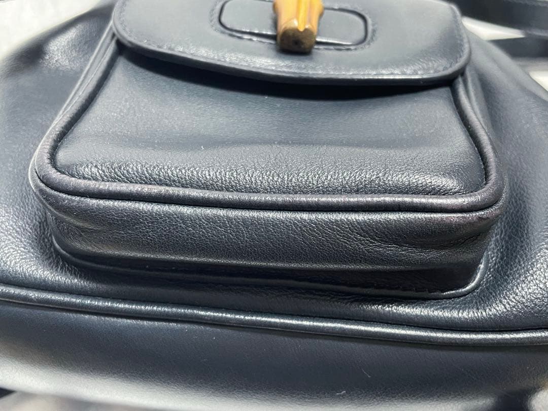 【オールドグッチ】GUCCI ミニ バンブーリュック ネイビー