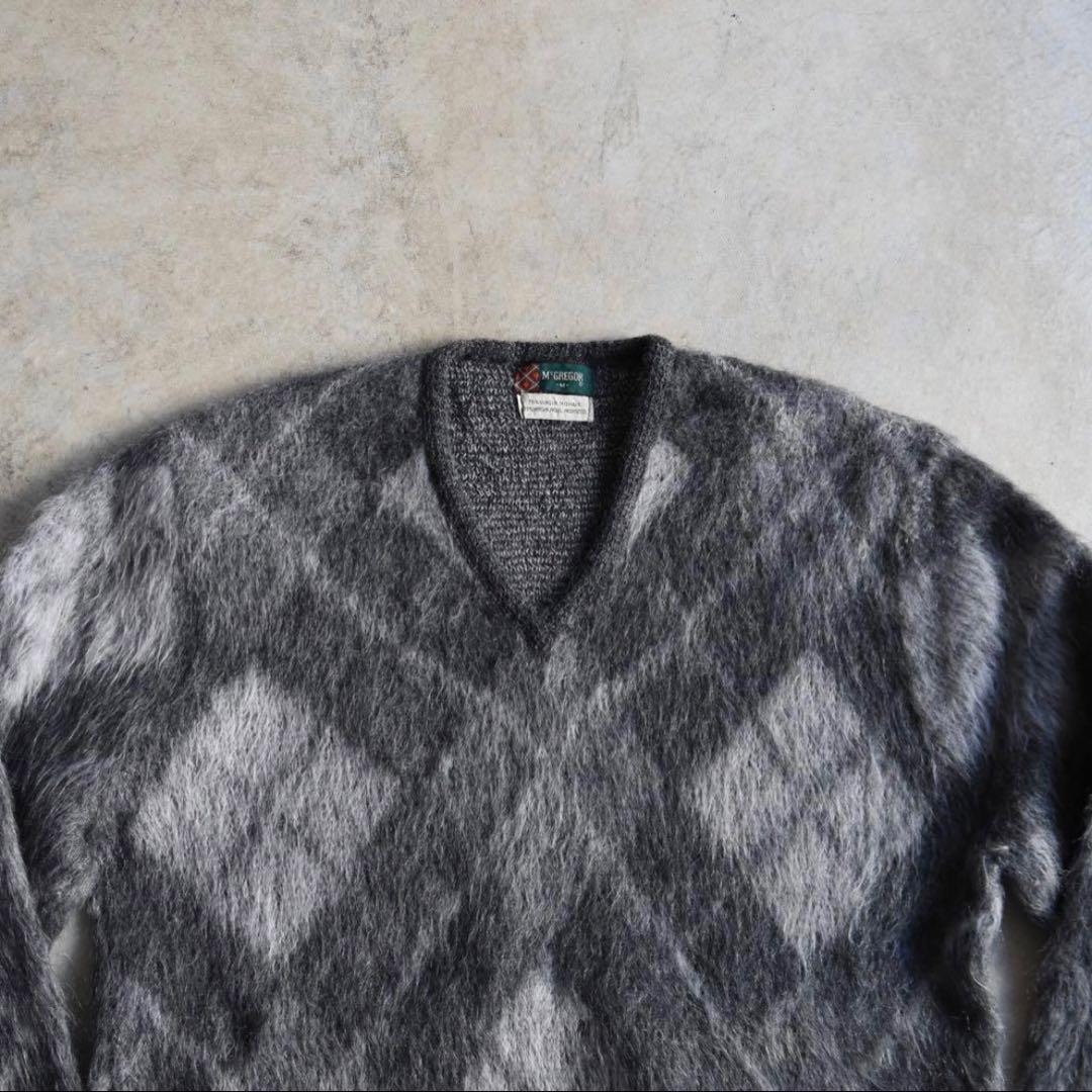 め*ん様 60s マクレガー McGREGOR アーガイル柄 モヘアニット セー