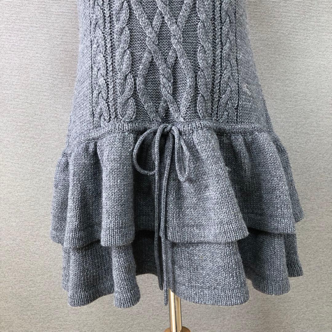 BURBERRY BLUE LABEL 半袖 ケーブル ニットワンピース 38