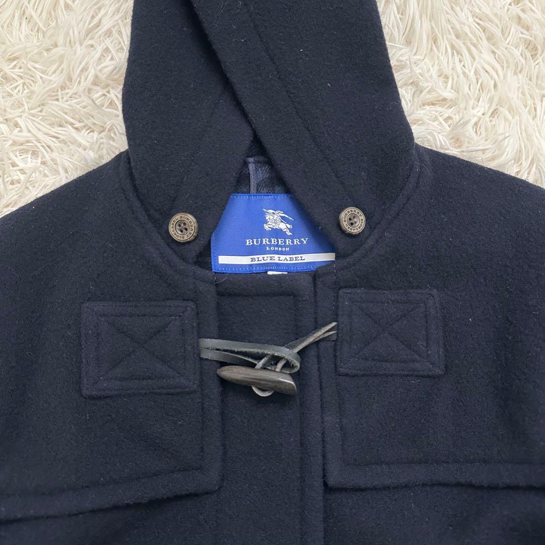 バーバリー ロング ダッフルコート ダブルフェイス ノバチェック 濃紺 L