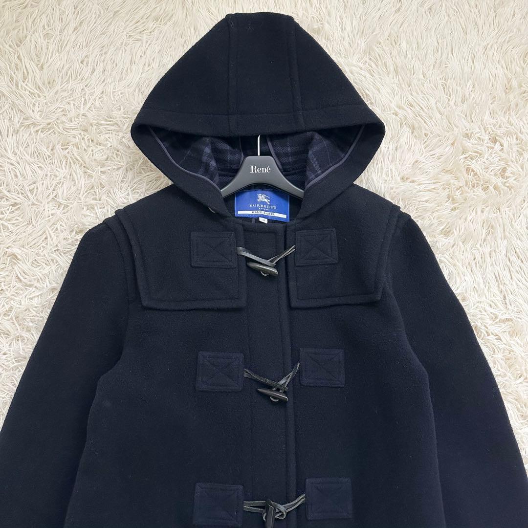 バーバリー ロング ダッフルコート ダブルフェイス ノバチェック 濃紺 L