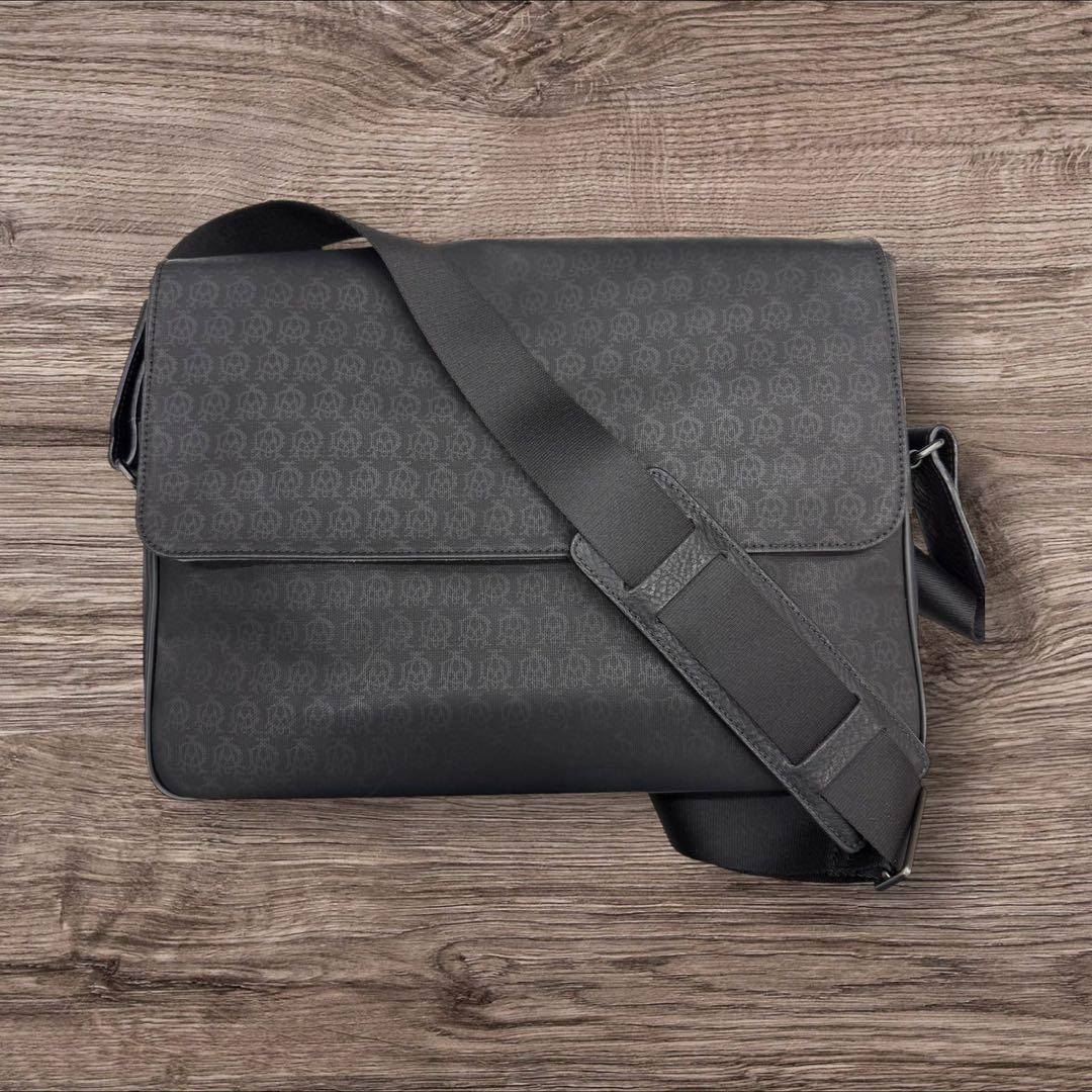 40G dunhill ダンヒル メッセンジャーモノグラム ショルダーバッグ 黒