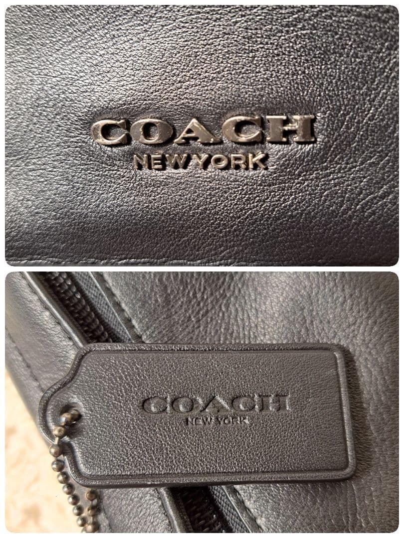 【極美品】コーチCOACHボディバッグ　ショルダーバッグ　レザー本革　ブラック