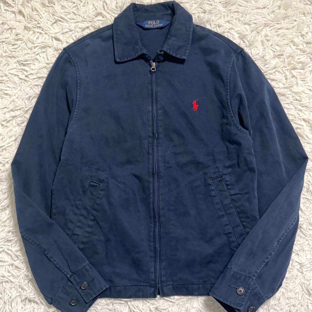 【定番】ポロラルフローレン　スイングトップ　赤ポニー　ネイビー　アメカジ　y2k