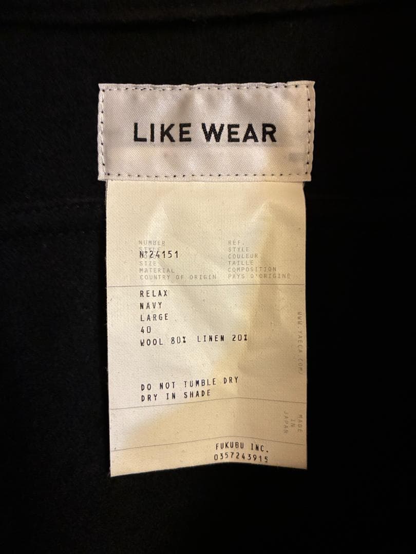 YAECA LIKE WEAR ヤエカ CPOシャツ ジャケット ダークネイビー