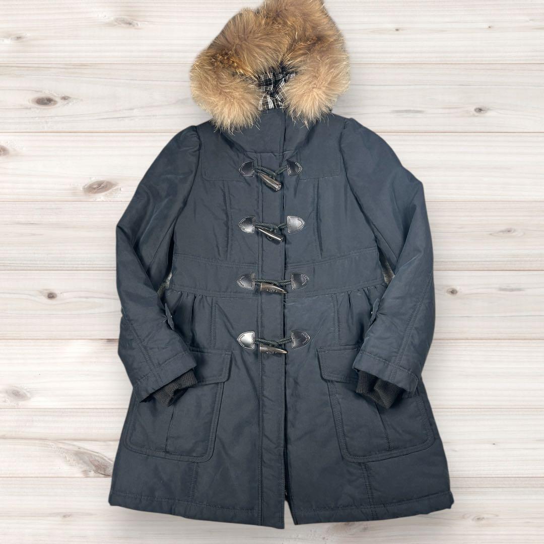 【美品】バーバリーブルーレーベル ダッフル風 中綿コート ノバチェック 38