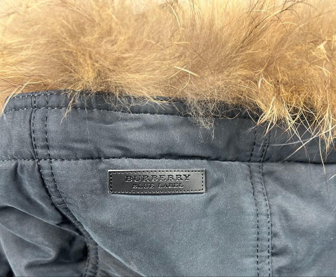 【美品】バーバリーブルーレーベル ダッフル風 中綿コート ノバチェック 38