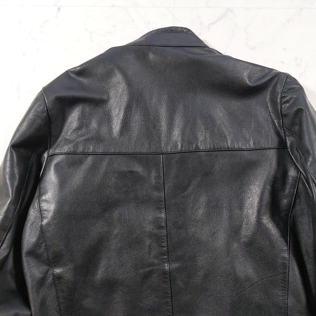 エイソス  本革 シングルライダースジャケット S相当 黒