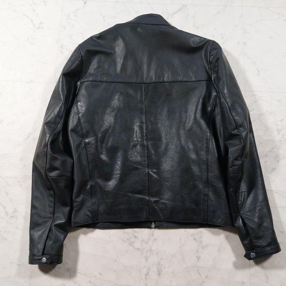 エイソス  本革 シングルライダースジャケット S相当 黒