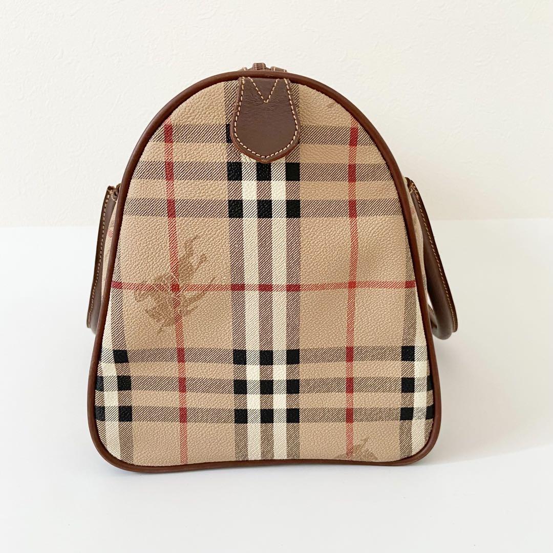バーバリー ノバチェック ミニボストンバッグ レザー シャドーホース　PVC