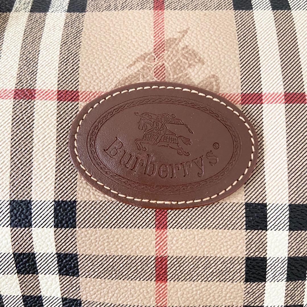 バーバリー ノバチェック ミニボストンバッグ レザー シャドーホース　PVC