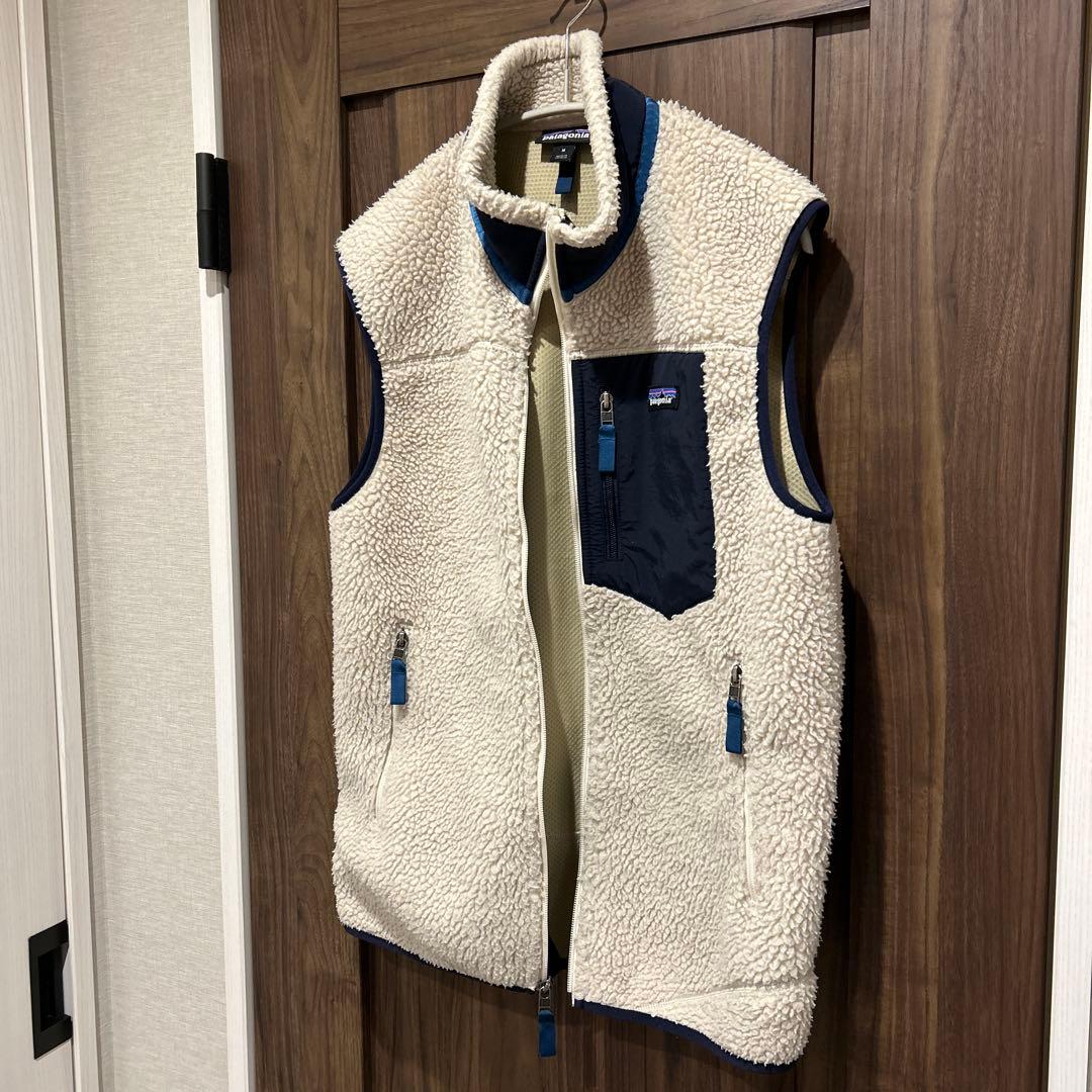 タナボタ様用patagonia レトロXベスト アイボリー/ネイビー　サイズM