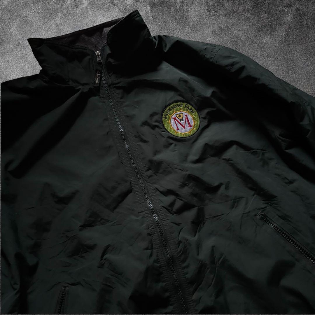 00s L.L.Beanウォームアップジャケットダークグリーン裏地フリースO78