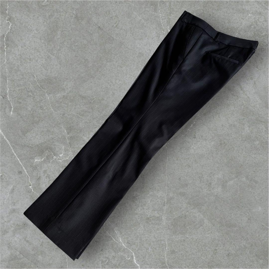 ☆美品☆ icb レディース　パンツスーツ　ストレッチ　１つボタン　ストライプ