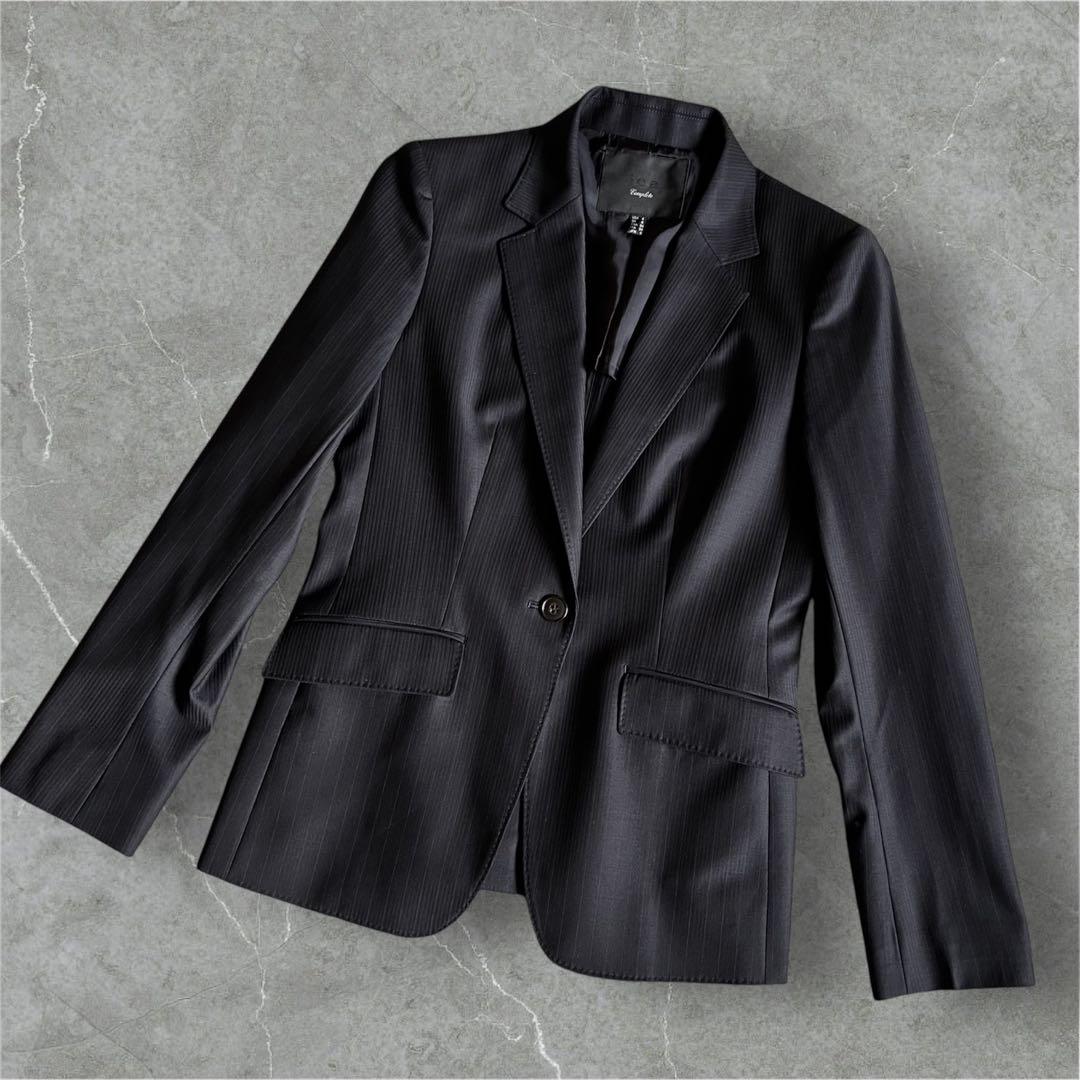 ☆美品☆ icb レディース　パンツスーツ　ストレッチ　１つボタン　ストライプ