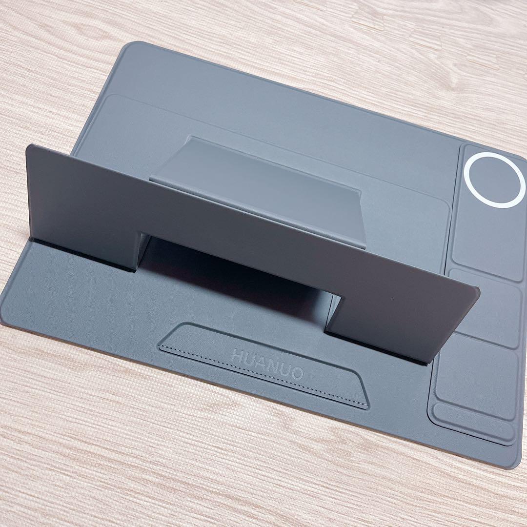HUANUOノートPCスタンド 磁気式 折り畳4段階角度調整3 in 1多機能