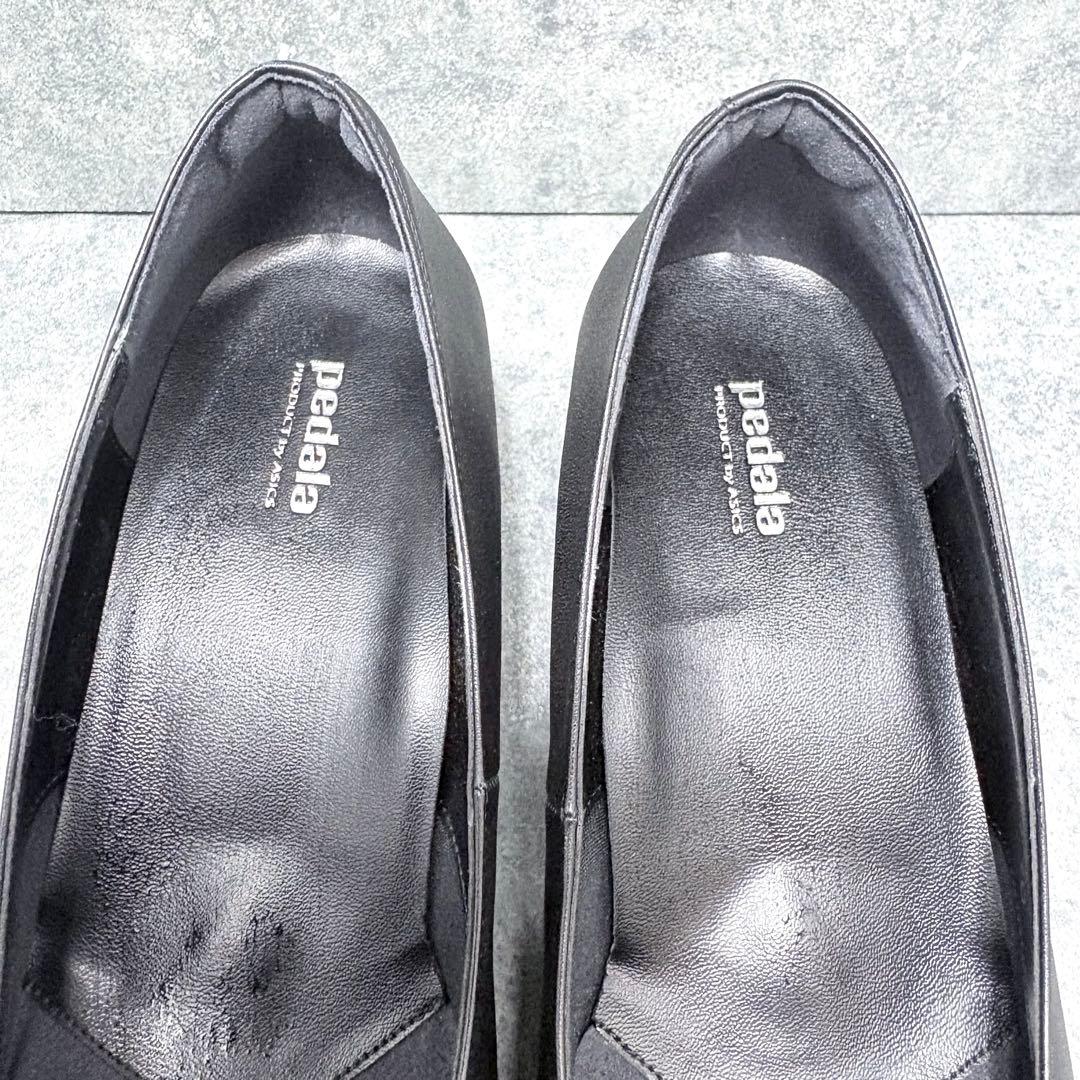 極美品✨pedala スクエアトゥ パンプス WP651R ブラック 24cm