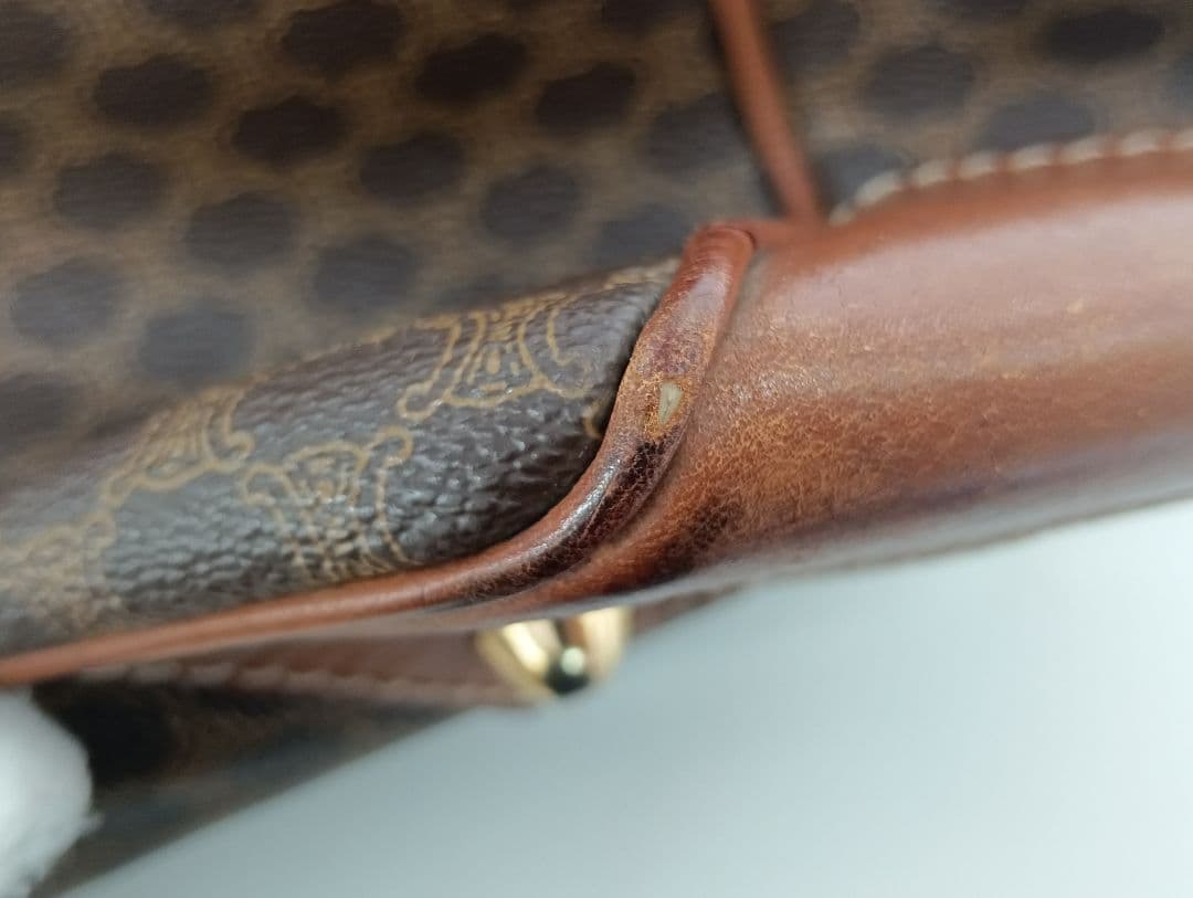 APL05 セリーヌ マカダム ボストンバッグ ゴールド金具 トリオンフ