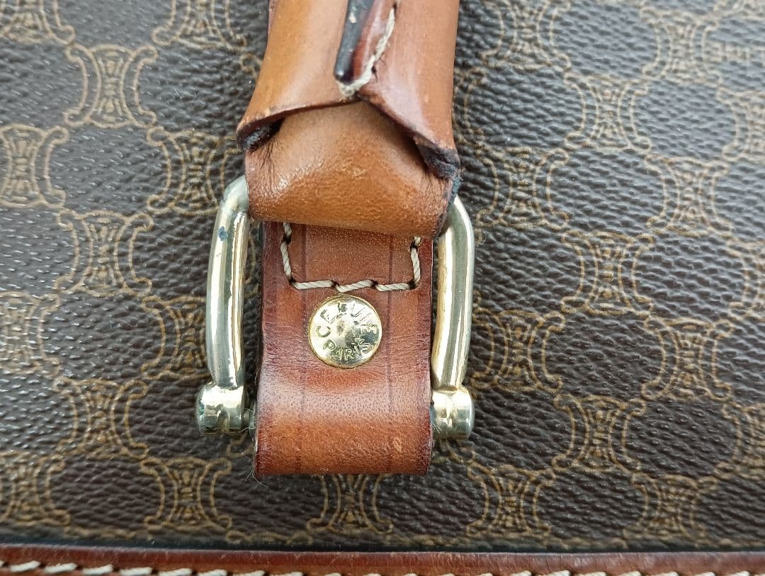 APL05 セリーヌ マカダム ボストンバッグ ゴールド金具 トリオンフ