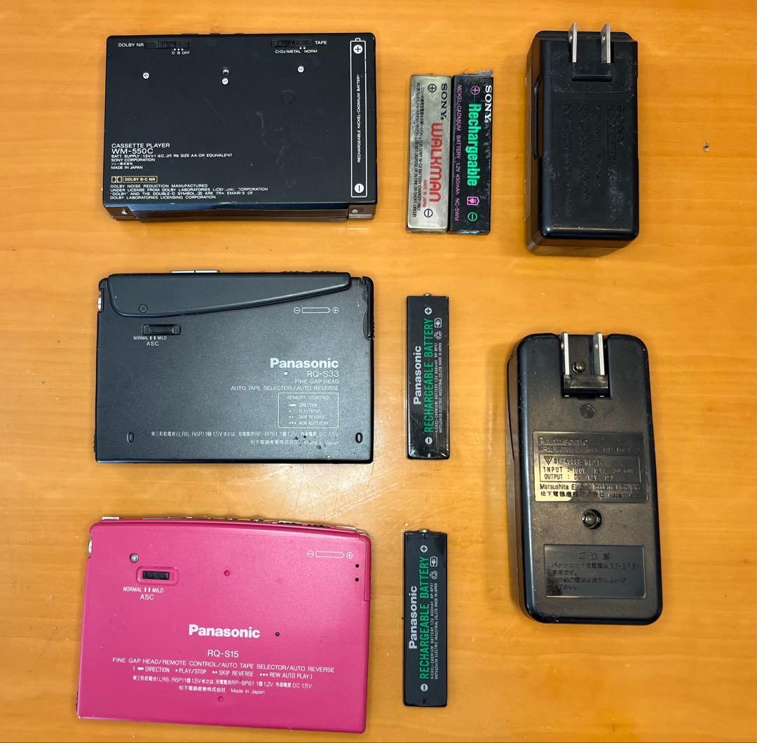 Sony WM−550C 、Panasonic RQ-S33＆S15 ジャンク