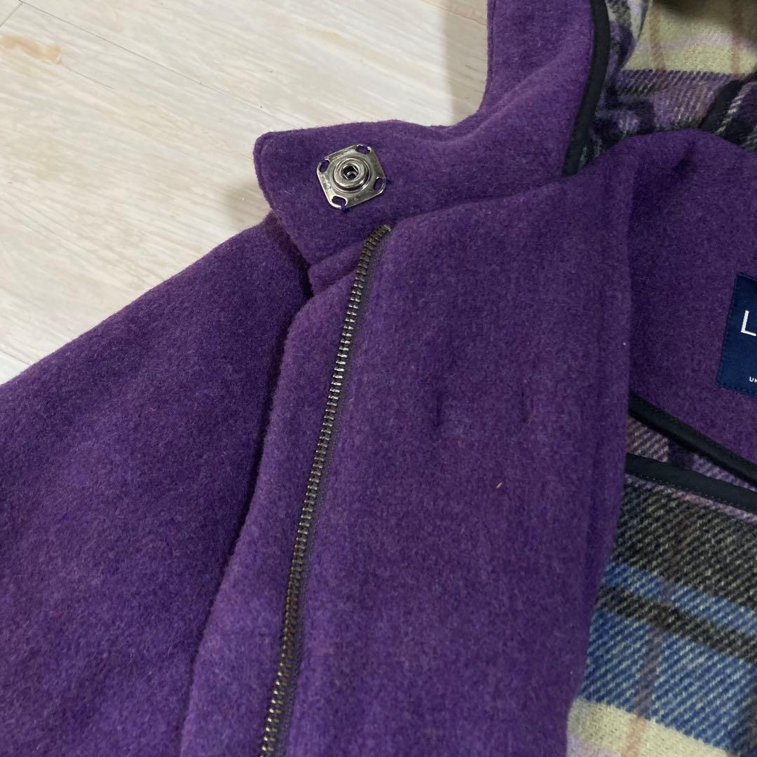 美品 ロンドントラディション ダッフルコート チェック柄 ロング パープル