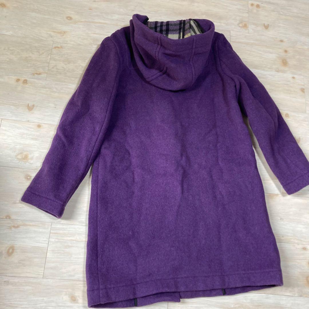 美品 ロンドントラディション ダッフルコート チェック柄 ロング パープル