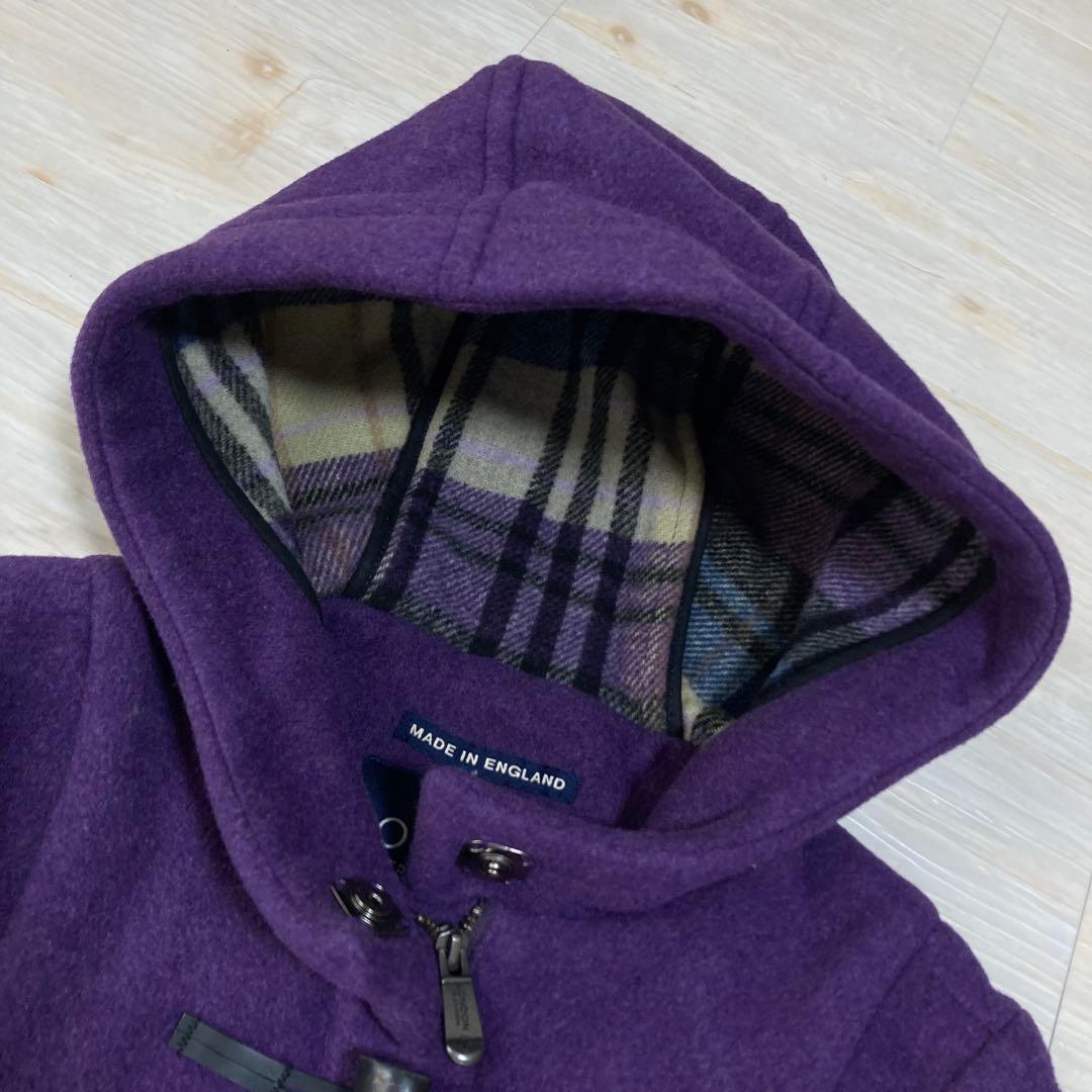美品 ロンドントラディション ダッフルコート チェック柄 ロング パープル