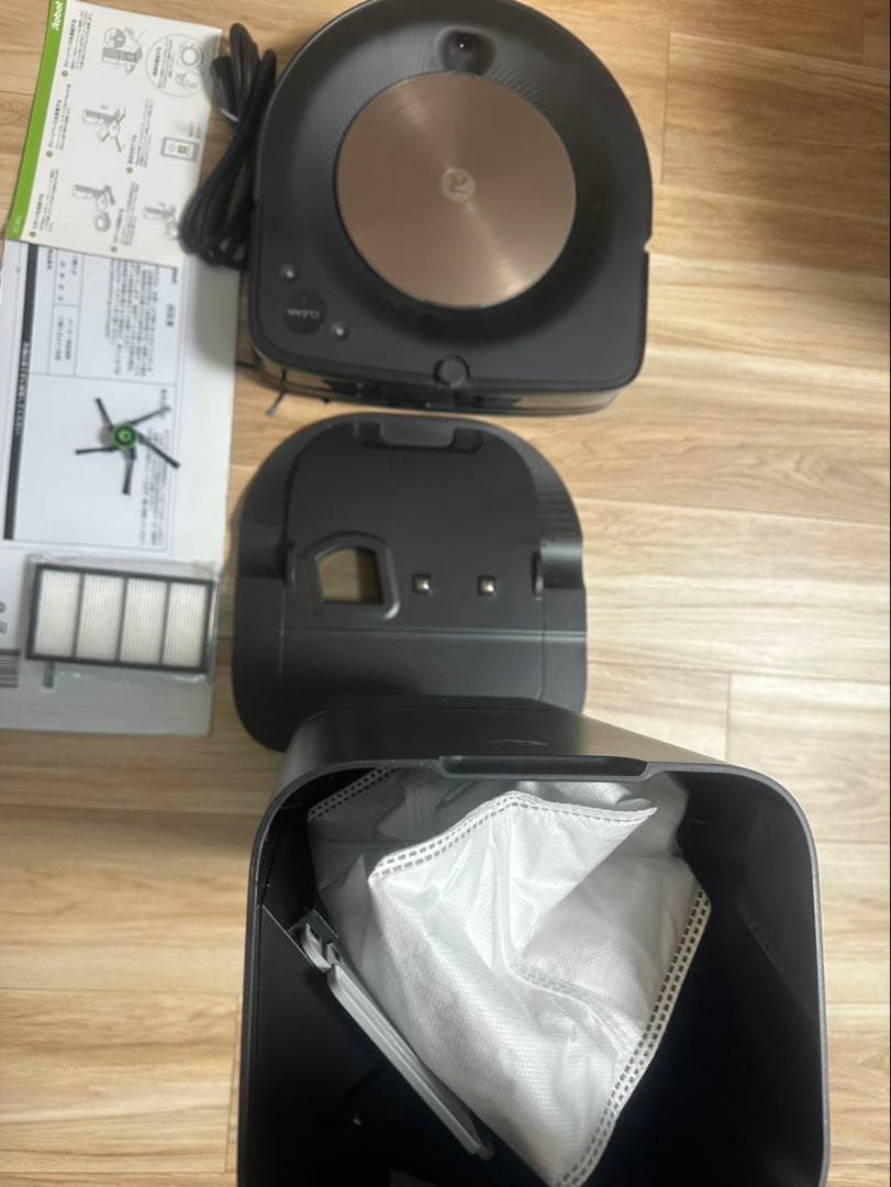 ロボット掃除機 黒 充電ドック付き