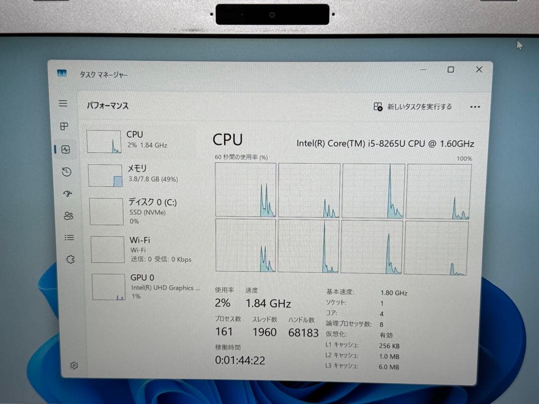 美品　ノートパソコン liyama Corei5-8265U NVMeSSD