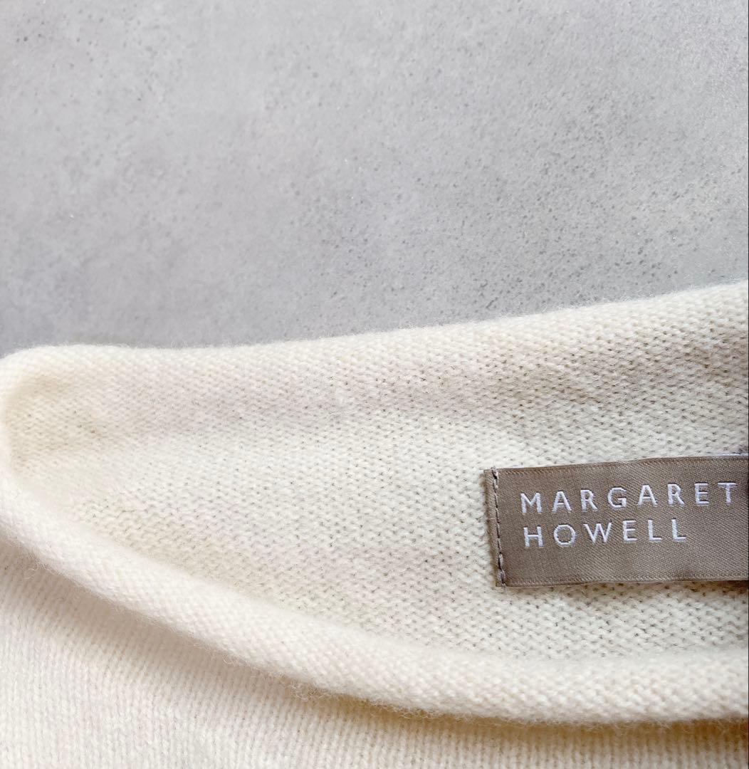 美品 マーガレットハウエル ニットセーター カシミヤ ウール ホワイト系 M