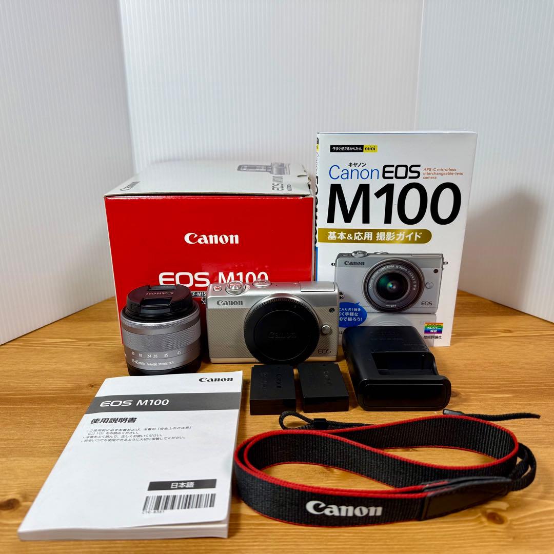 Canon EOS M100 EF-M15-45 レンズキット バッテリー×2個