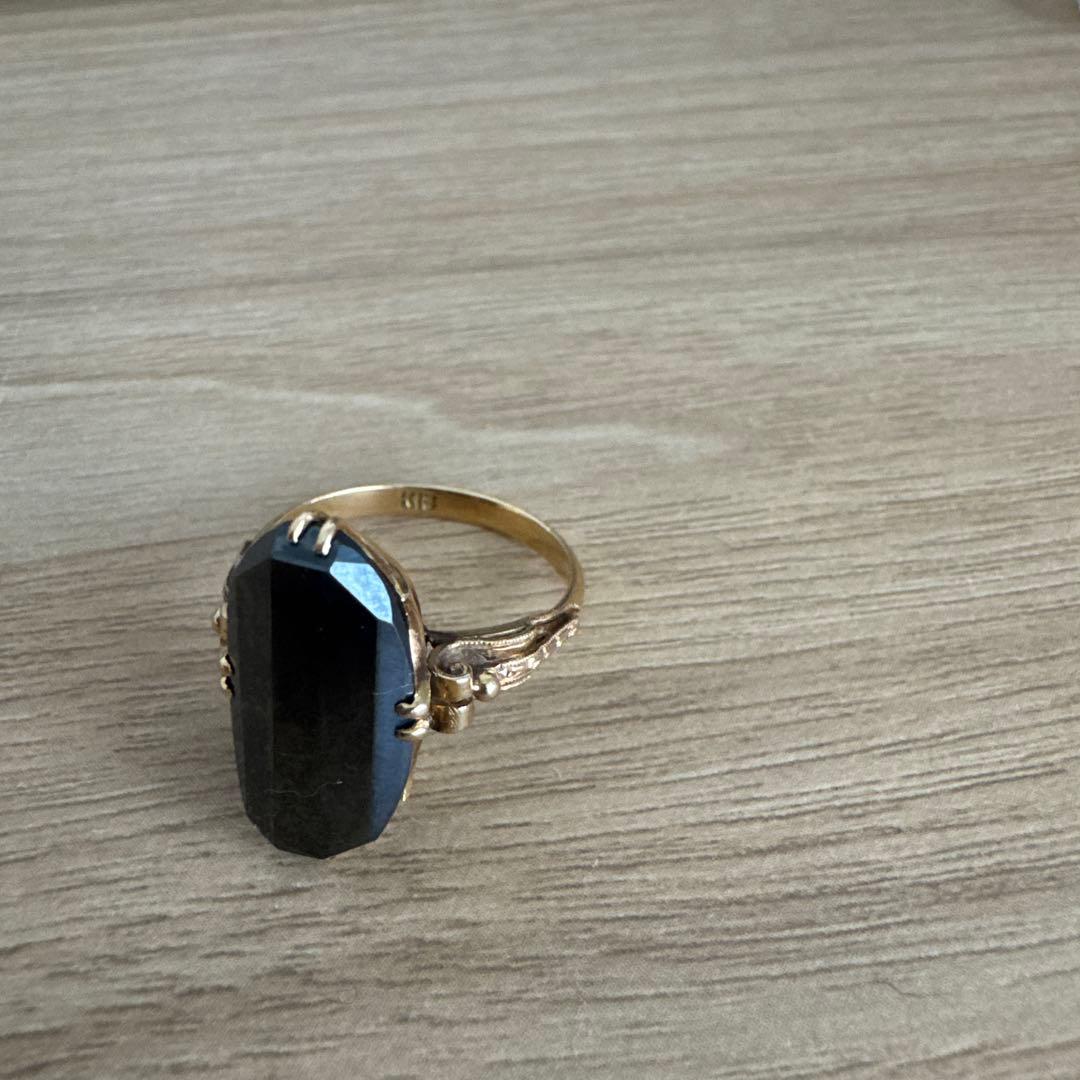 k18 ヘマタイト　リング　ヴィンテージ