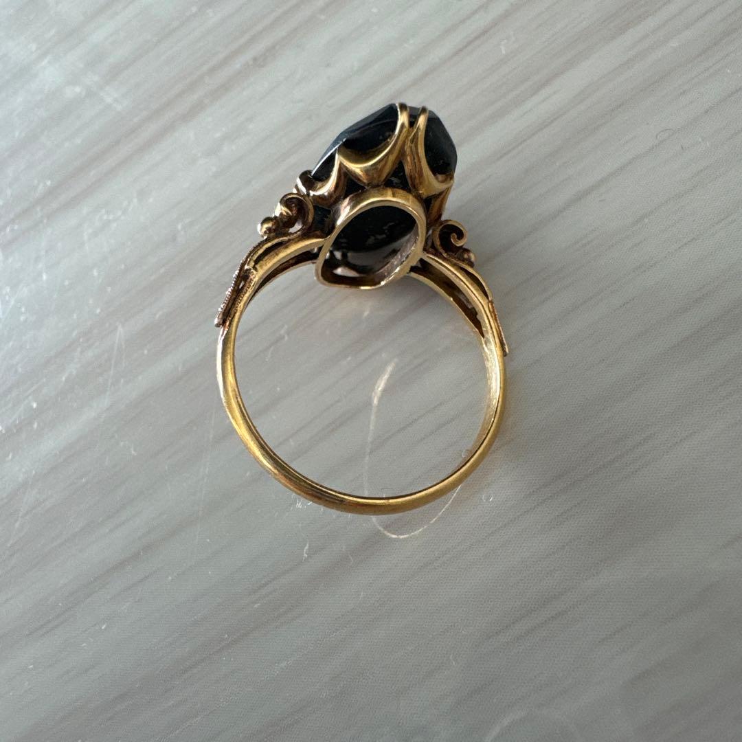 k18 ヘマタイト　リング　ヴィンテージ