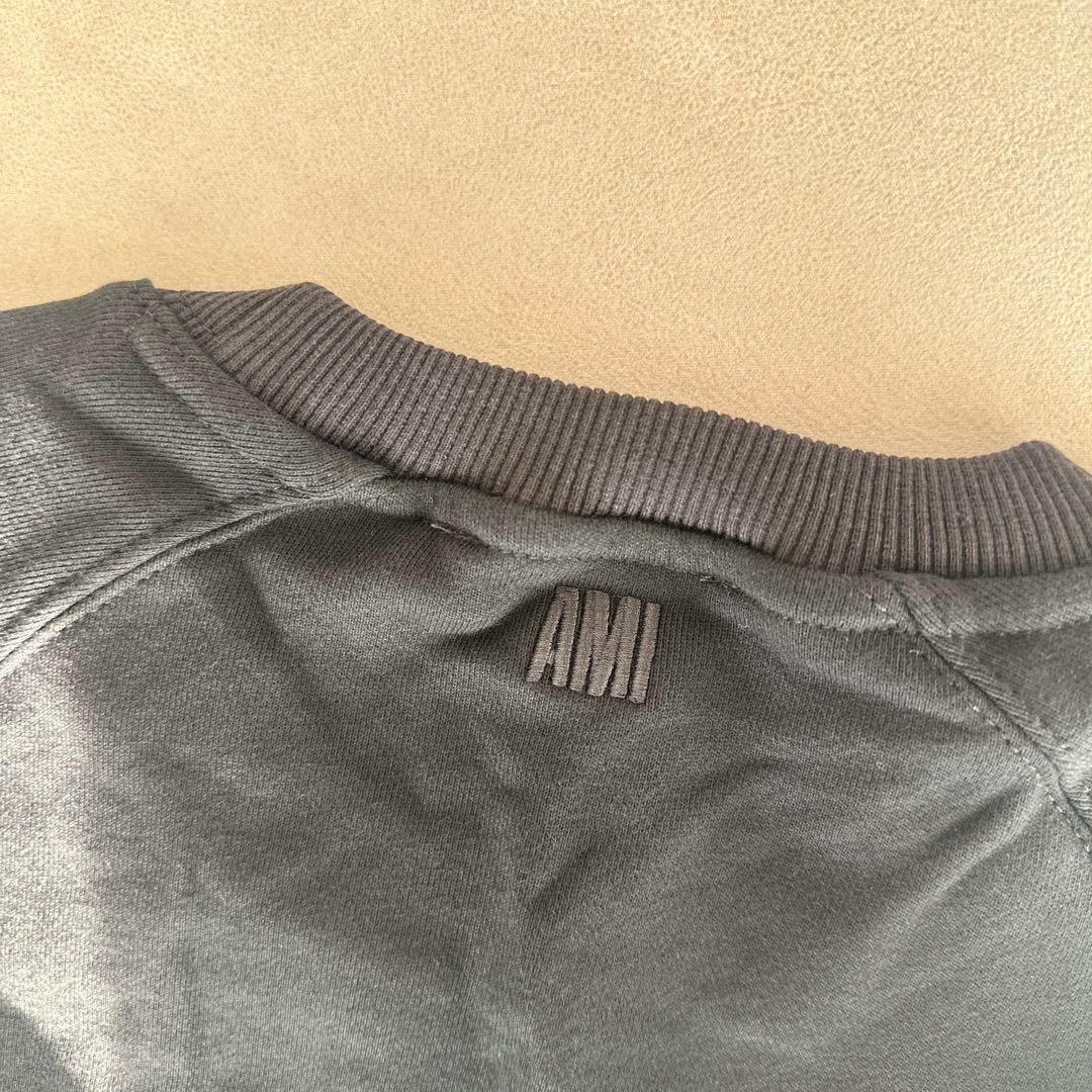【美品】AMI PARIS アミパリス ロゴトレーナー 黒 Lサイズ