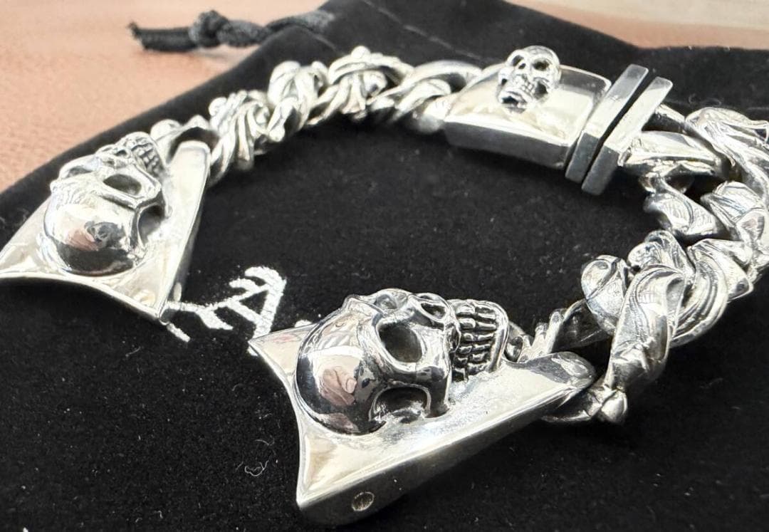 A&G ウォッチ ベルト（ブレスレット）時計 スカル シルバー 好き