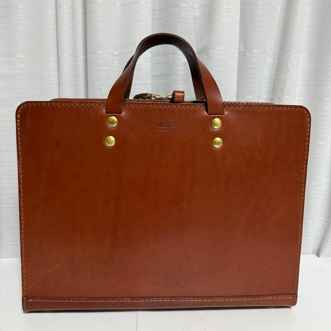 ⭐️美品⭐️　HERZ　ヘルツ　ビジネスバッグ　ブリーフケース　ブラウン