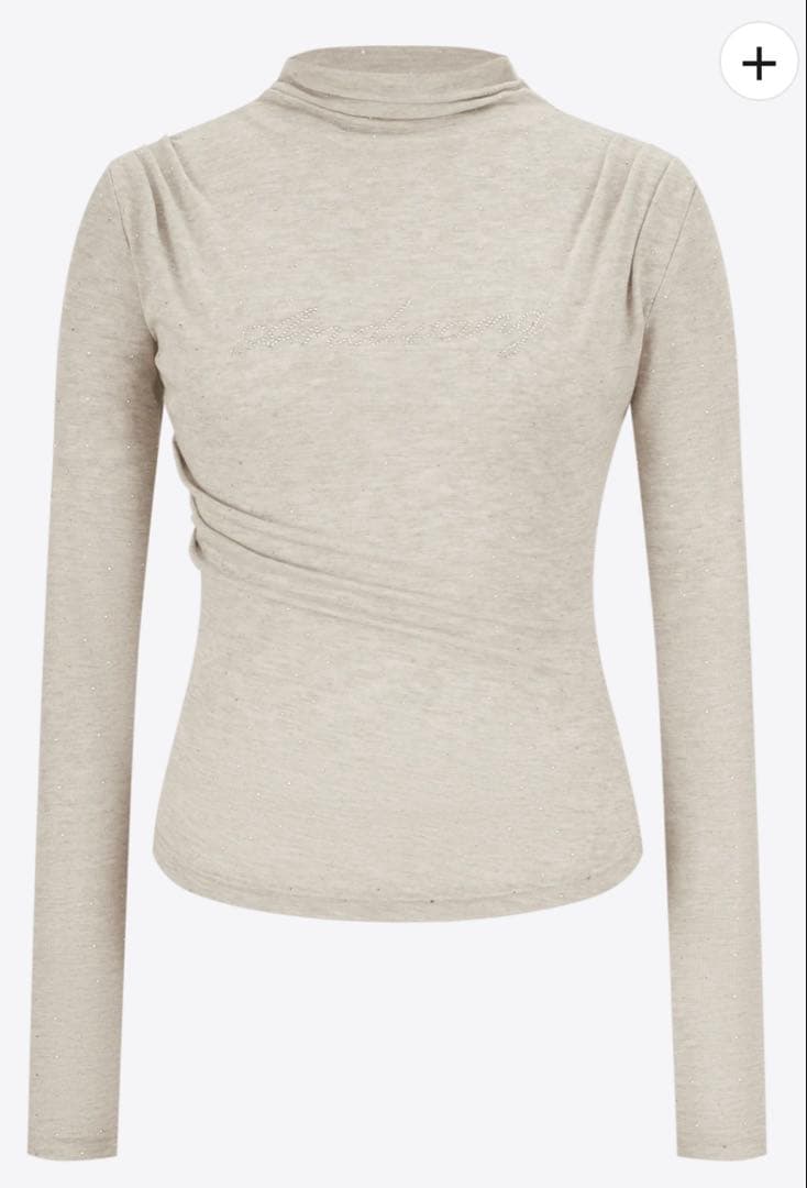 ANDWANG AND bijou high neck tops ベージュ