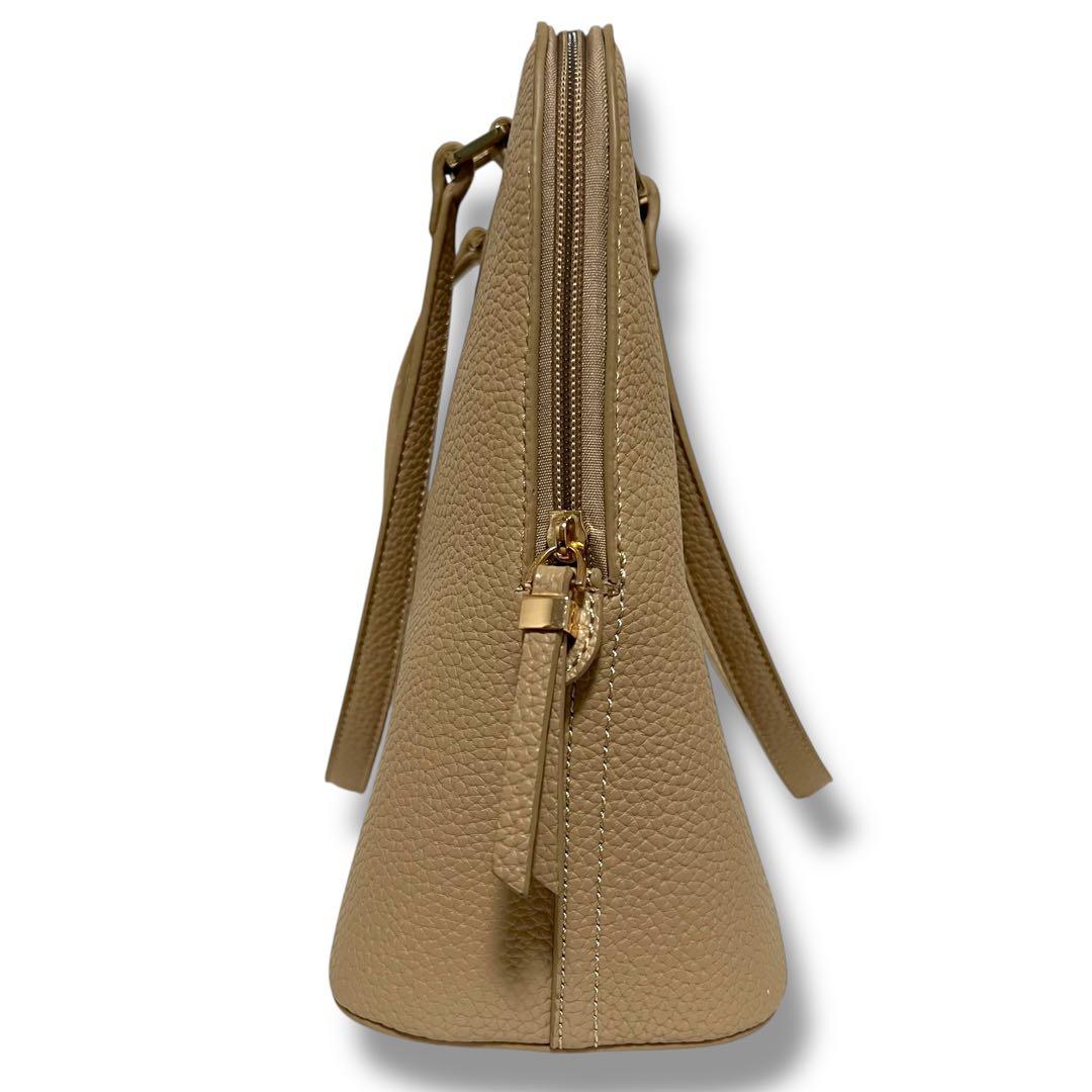 極美品 Kitamura ハンドバッグ レザー シボ革 本革 ベージュ 肩掛け